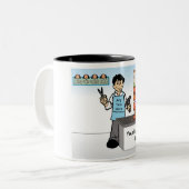 犬パーソナライズされたトリマー – 男性マンガ ツートーンマグカップ (正面左)