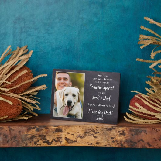 犬パーソナライズされたパパペット写真父の日プラーク フォトプラーク (側面)