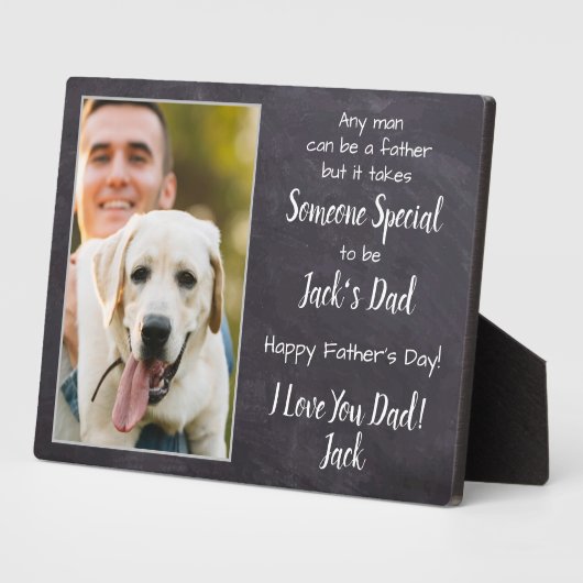 犬パーソナライズされたパパペット写真父の日プラーク フォトプラーク (側面)