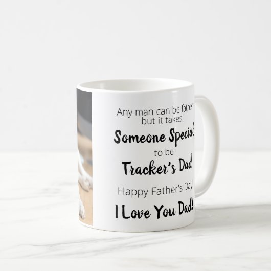 犬パーソナライズされたパパペット写真父の日 コーヒーマグカップ (正面右)