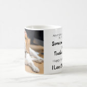 犬パーソナライズされたパパペット写真父の日 コーヒーマグカップ (中央)