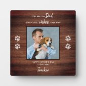 犬パーソナライズされたパパペット写真父の日 フォトプラーク (正面)