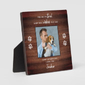 犬パーソナライズされたパパペット写真父の日 フォトプラーク (正面)