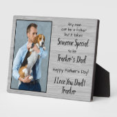 犬パーソナライズされたパパペット写真父の日 フォトプラーク (側面)