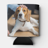 犬パーソナライズされたパパペット写真父の日 缶クーラー (裏面)