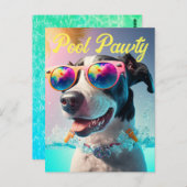 犬パーソナライズされたパーティー専用プールポーティ ポストカード (正面/裏面)