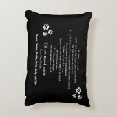 犬パーソナライズされたメモリアルのペット損失 アクセントクッション (裏面(縦))