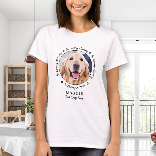 犬パーソナライズされたメモリアル愛想ペット写真 Tシャツ