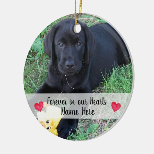 犬パーソナライズされた写真ペットロス記念ペット セラミックオーナメント (左)