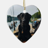 犬パーソナライズされた写真記念魚釣りin天国 セラミックオーナメント (右)