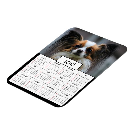 犬パーソナライズされた写真2018カレンダー磁石 マグネット (左側)