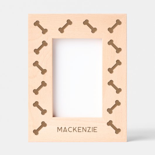 犬パーソナライズされた名おもしろいボーン レーザー彫刻フレーム (正面)