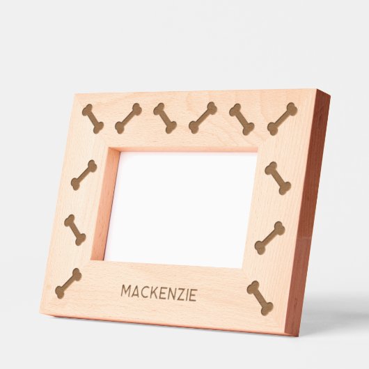 犬パーソナライズされた名おもしろいボーン レーザー彫刻フレーム (左)