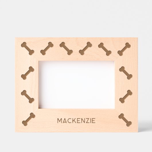 犬パーソナライズされた名おもしろいボーン レーザー彫刻フレーム (正面)