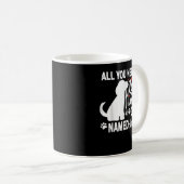 犬パーソナライズされた名エンジェルかわいい犬ペット愛人 コーヒーマグカップ (正面右)