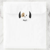 犬パーソナライズされた名シール ラウンドシール (バッグ)