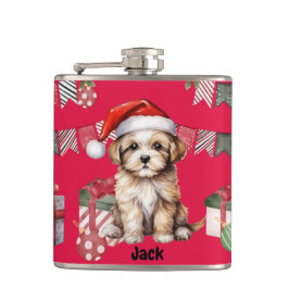 犬パーソナライズされた好きのクリスマスプレゼント フラスク