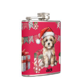 犬パーソナライズされた好きのクリスマスプレゼント フラスク (右)