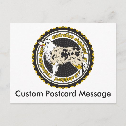 犬パーソナライズされた好きオーストラリアの羊飼い品種 ポストカード (正面)