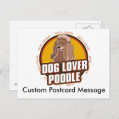 犬パーソナライズされた好きプードル犬の品種 ポストカード (正面/裏面)