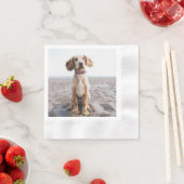 犬パーソナライズされた恋人のための犬の写真ナプキンギフト 縁ありカクテルナプキン (インサイチュ)
