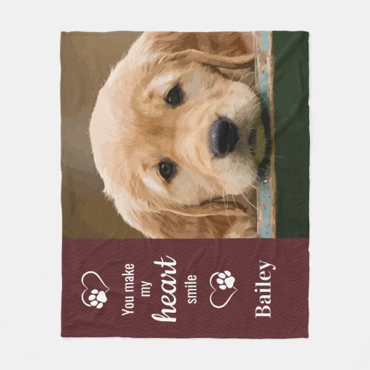 犬パーソナライズされた恋人のカスタムペット写真 フリースブランケット (正面)