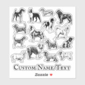 犬パーソナライズされた恋人のヴィンテージ品種 シール (シート)