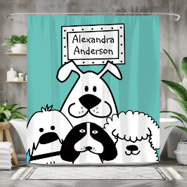 犬パーソナライズされた恋人の シャワーカーテン