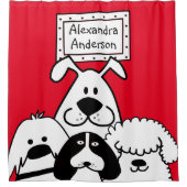犬パーソナライズされた恋人の シャワーカーテン (正面)