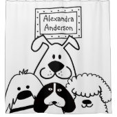 犬パーソナライズされた恋人の シャワーカーテン (正面)