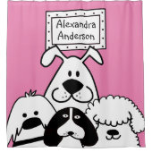 犬パーソナライズされた恋人の シャワーカーテン (正面)
