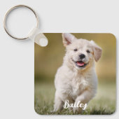 犬パーソナライズされた恋人カスタムのモダンペット写真 キーホルダー (正面)