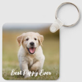 犬パーソナライズされた恋人カスタムのモダンペット写真 キーホルダー (裏面)