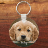 犬パーソナライズされた恋人シンプルのモダンペット写真 キーホルダー (正面)