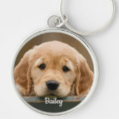 犬パーソナライズされた恋人シンプル写真愛人記念館 キーホルダー (正面)