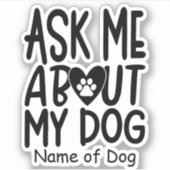 犬パーソナライズされた恋人ステッカー |おもしろいドッグステッカー | シール (正面)