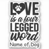 犬パーソナライズされた恋人ステッカー |ペット愛人ステッカー シール (正面)