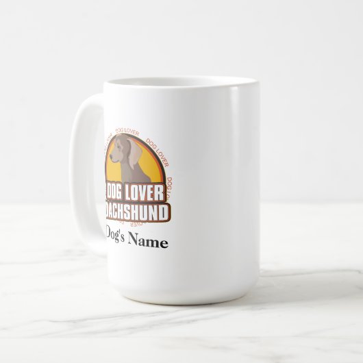 犬パーソナライズされた恋人ダックスント犬の品種 コーヒーマグカップ (正面左)