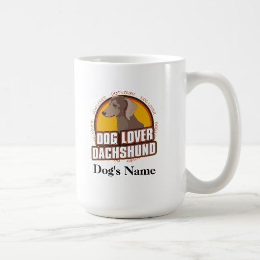 犬パーソナライズされた恋人ダックスント犬の品種 コーヒーマグカップ (右)