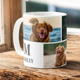 犬パーソナライズされた恋人フォトコラージペット コーヒーマグカップ