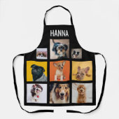 犬パーソナライズされた恋人フォトコラージュ名 エプロン (正面)