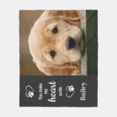 犬パーソナライズされた恋人ペットフォトキープサケ フリースブランケット (正面)