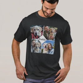犬パーソナライズされた恋人ペット写真コラージュ Tシャツ