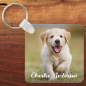 犬パーソナライズされた恋人Keepsakeペットフォモダント キーホルダー (正面)
