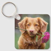 犬パーソナライズされた恋人Keepsake Pet写真 キーホルダー (正面)