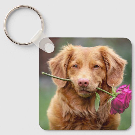 犬パーソナライズされた恋人Keepsake Pet写真 キーホルダー (正面)