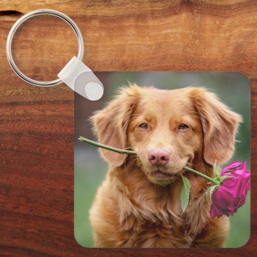 犬パーソナライズされた恋人Keepsake Pet写真 キーホルダー (正面)