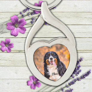 犬パーソナライズされた恋人Keepsake Pet写真 キーホルダー