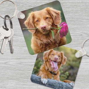 犬パーソナライズされた恋人Keepsake Pet写真 キーホルダー