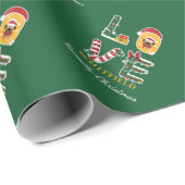 犬パーソナライズされた愛クリスマスのマッチングファミリー ラッピングペーパー (ロールコーナー)